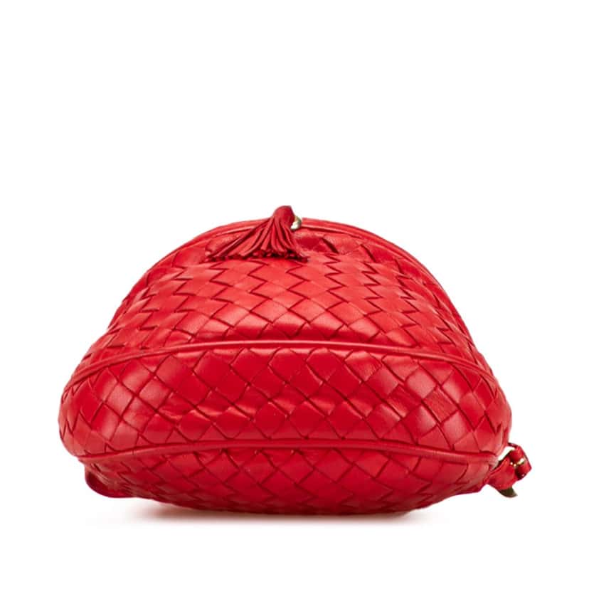 Bottega Veneta Nappa Intrecciato Marco Polo Crossbody Red Leather Good condition - Inside View