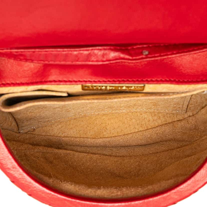 Bottega Veneta Nappa Intrecciato Marco Polo Crossbody Red Leather Good condition - Model View