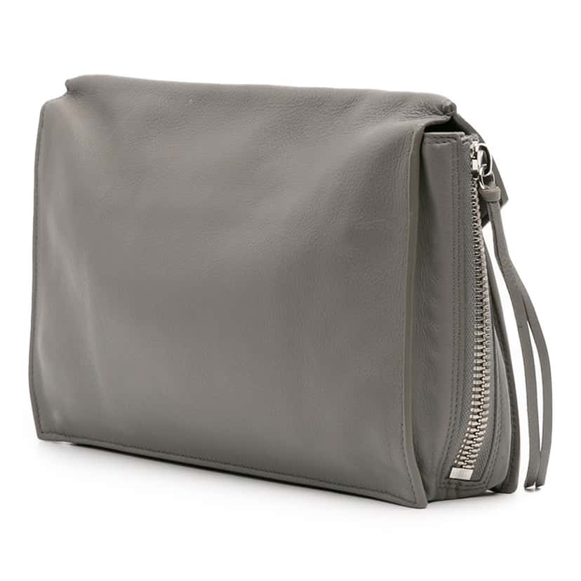 Balenciaga Leather Papier Sight Zip Around Clutch Grey Leather Good condition - Back View