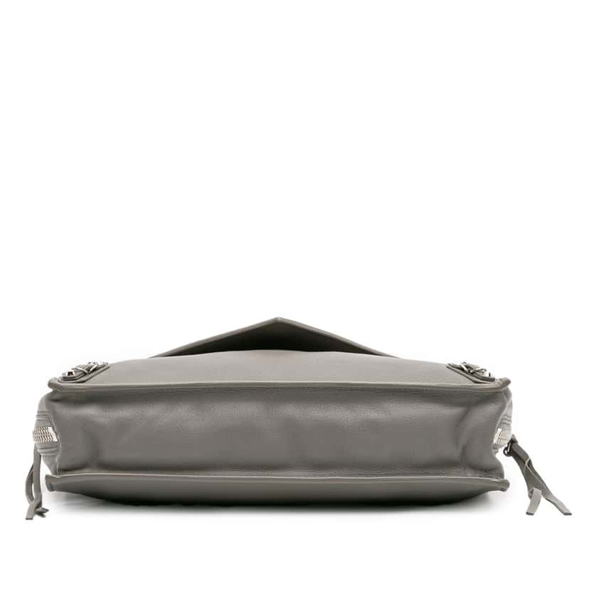 Balenciaga Leather Papier Sight Zip Around Clutch Grey Leather Good condition - Inside View