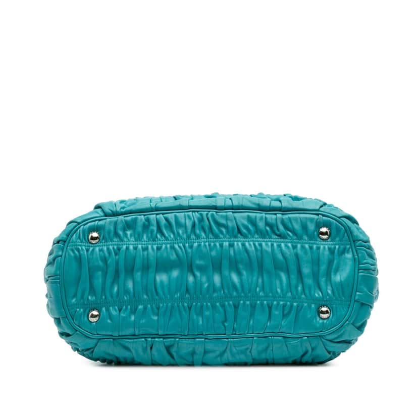 Prada Nappa Gaufre Satchel Blue Leather Good condition - Inside View