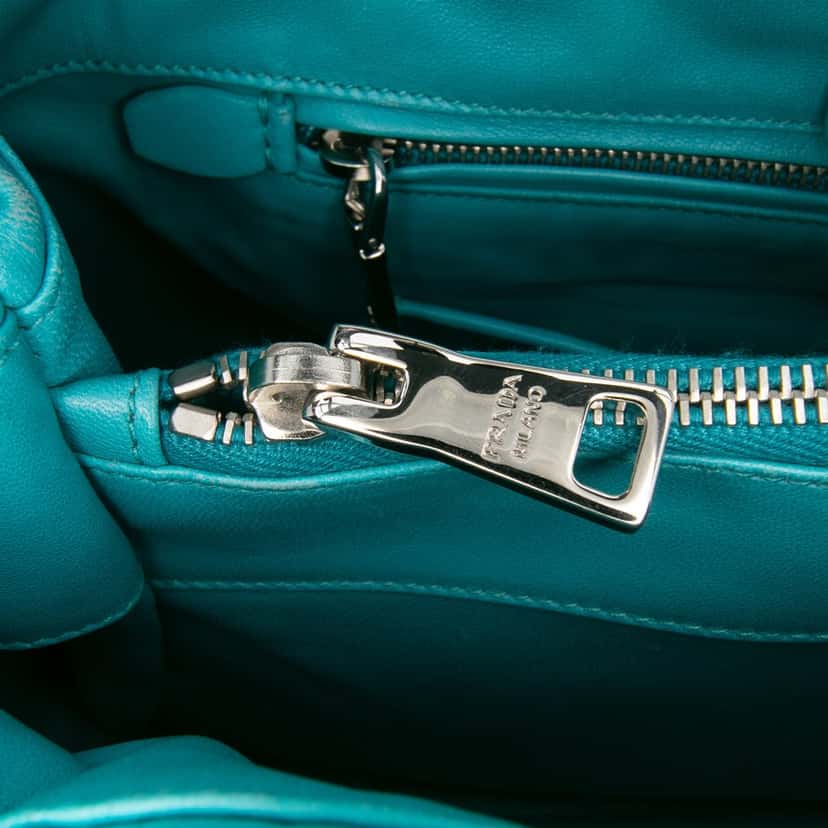 Prada Nappa Gaufre Satchel Blue Leather Good condition - Box View
