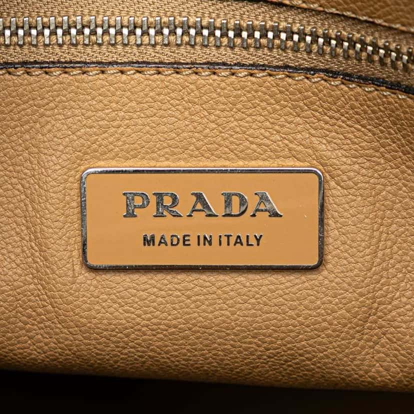 Prada Cinghiale Leather Dome Handbag Orange Leather Good condition - Box View