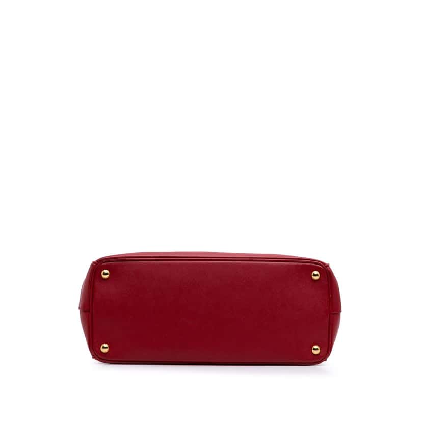 Prada Large Saffiano Lux Galleria Double Zip Satchel Red Leather Good condition - Inside View
