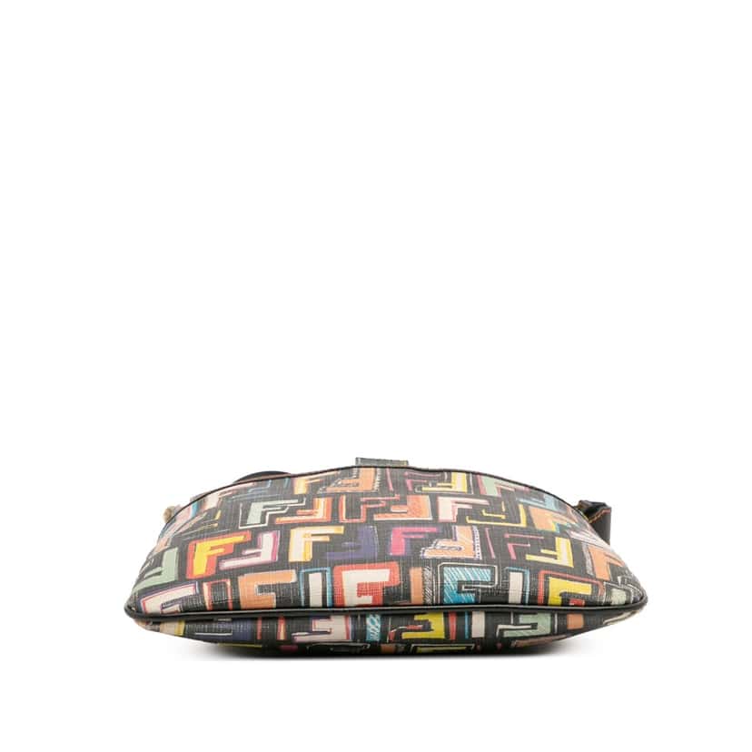 Fendi Multicolor Zucca Spalmati Forever Crossbody Black Canvas Good condition - Inside View