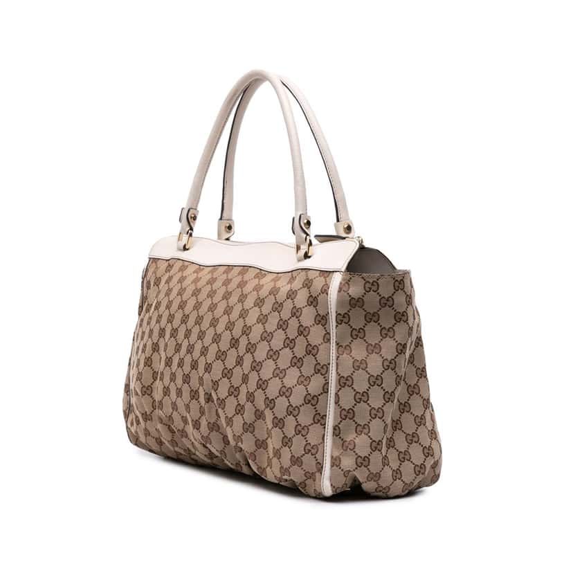 Gucci GG Canvas Abbey D Ring Tote Brown Canvas Good condition - Back View