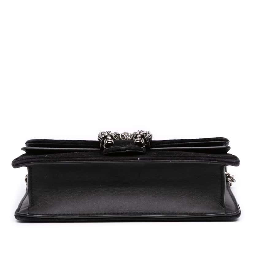Gucci Super Mini Velvet Dionysus Crossbody Black Velvet Good condition - Inside View