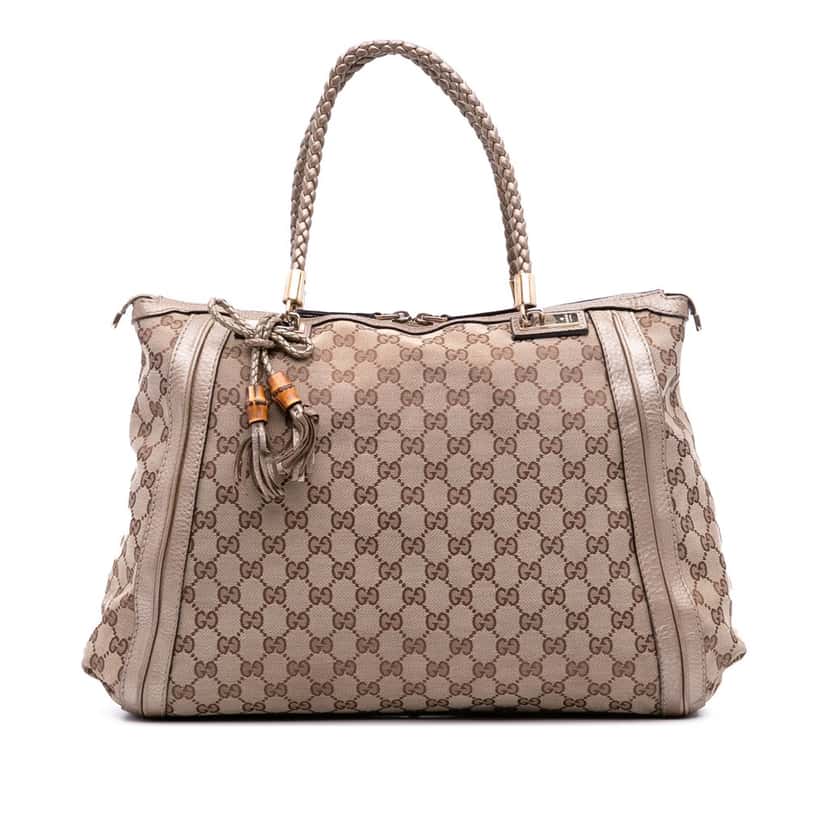 Gucci Large GG Canvas Bella Satchel Brown Canvas Good condition - Front View
