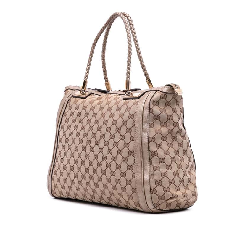 Gucci Large GG Canvas Bella Satchel Brown Canvas Good condition - Back View
