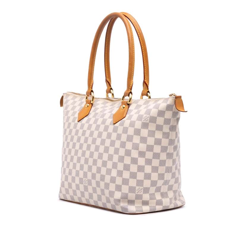 Louis Vuitton Damier Azur Saleya MM White Canvas Good condition - Back View