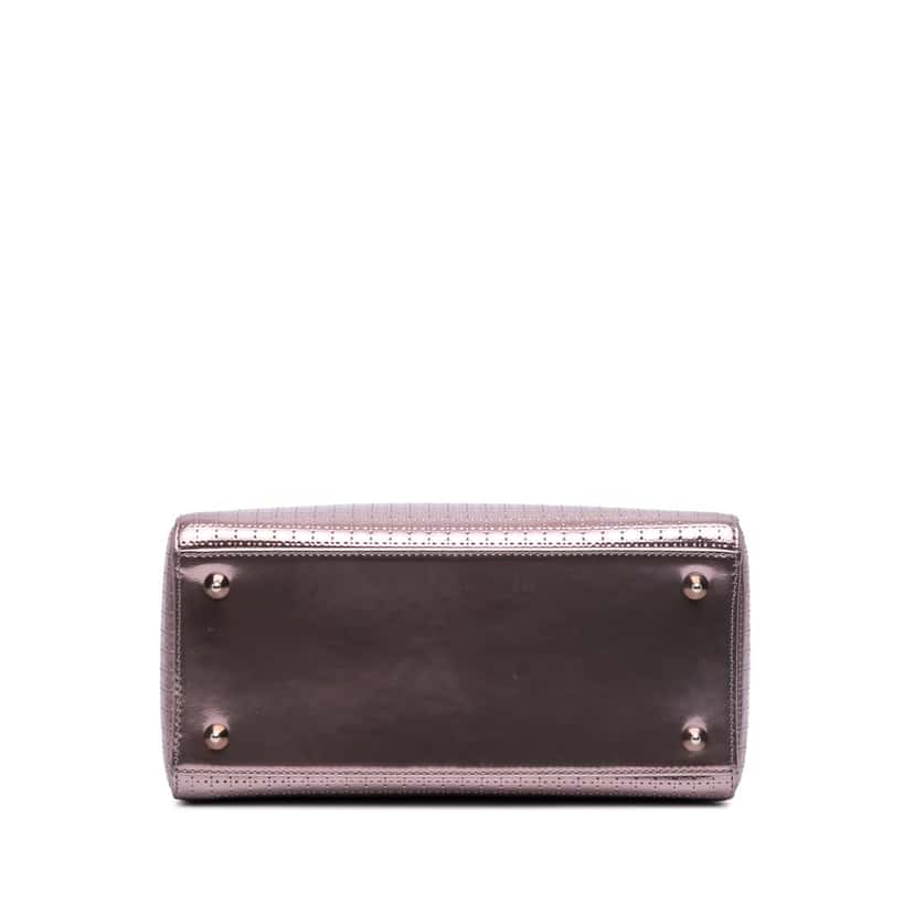 Dior Medium Metallic Patent Microcannage Lady Dior Pink Leather Good condition - Inside View