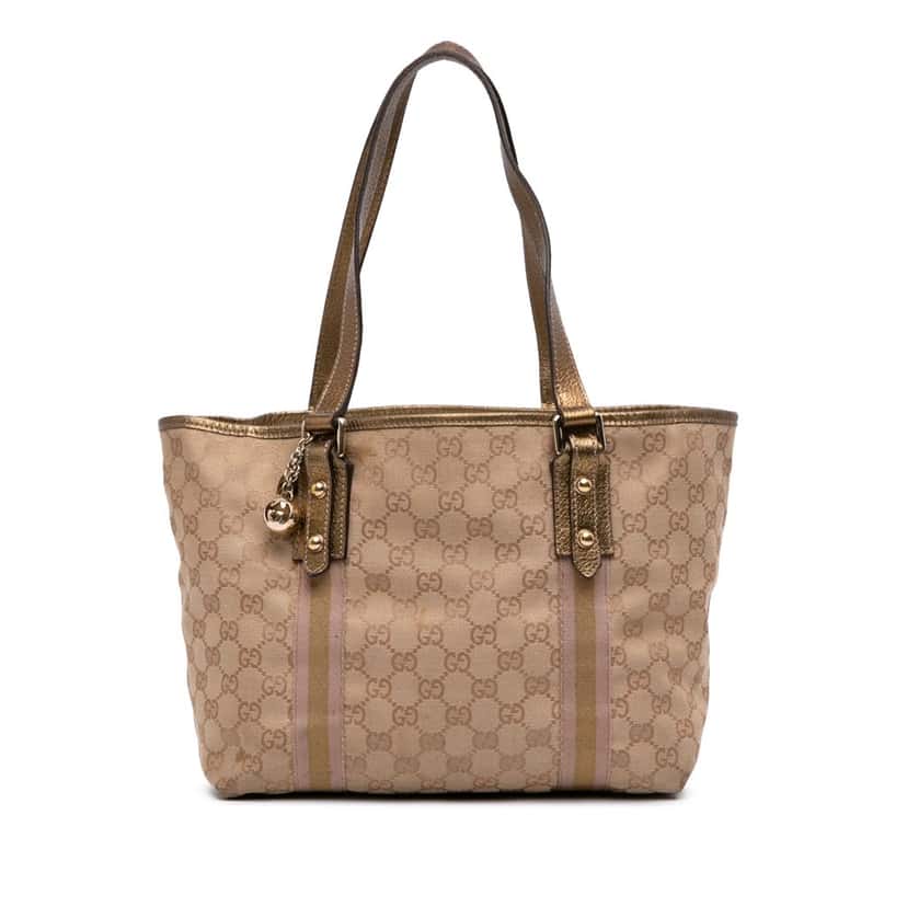 Gucci GG Canvas Jolicoeur Tote Brown Canvas Good condition - Front View