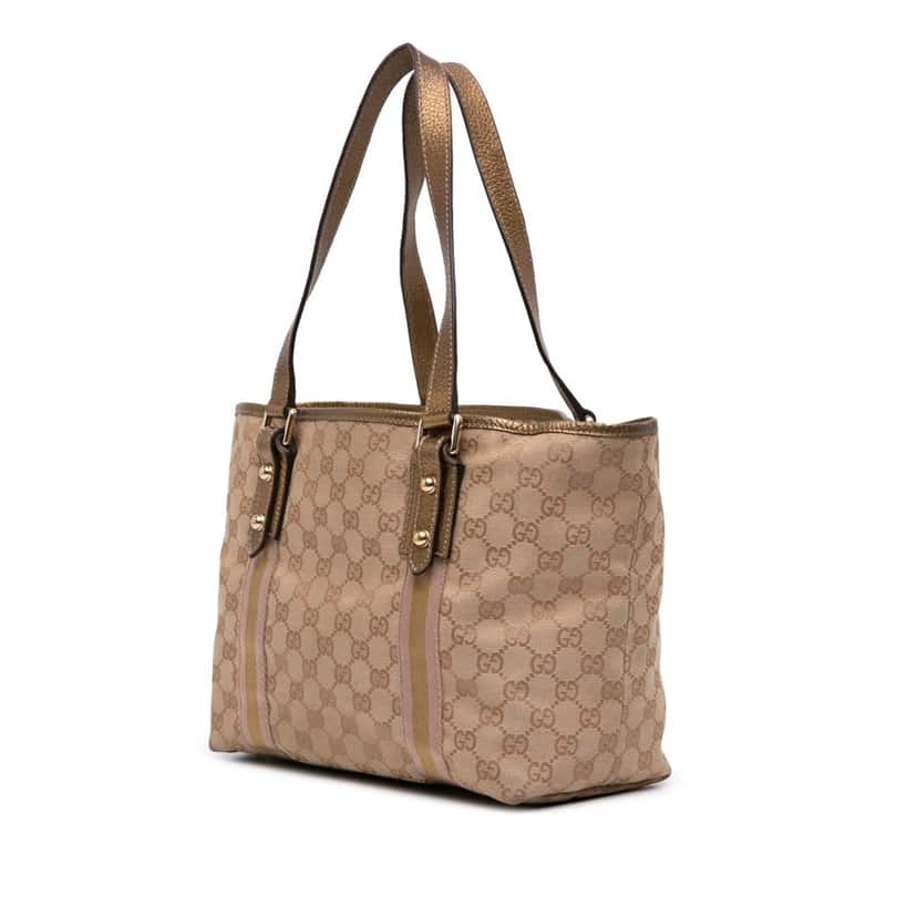 Gucci GG Canvas Jolicoeur Tote Brown Canvas Good condition - Back View