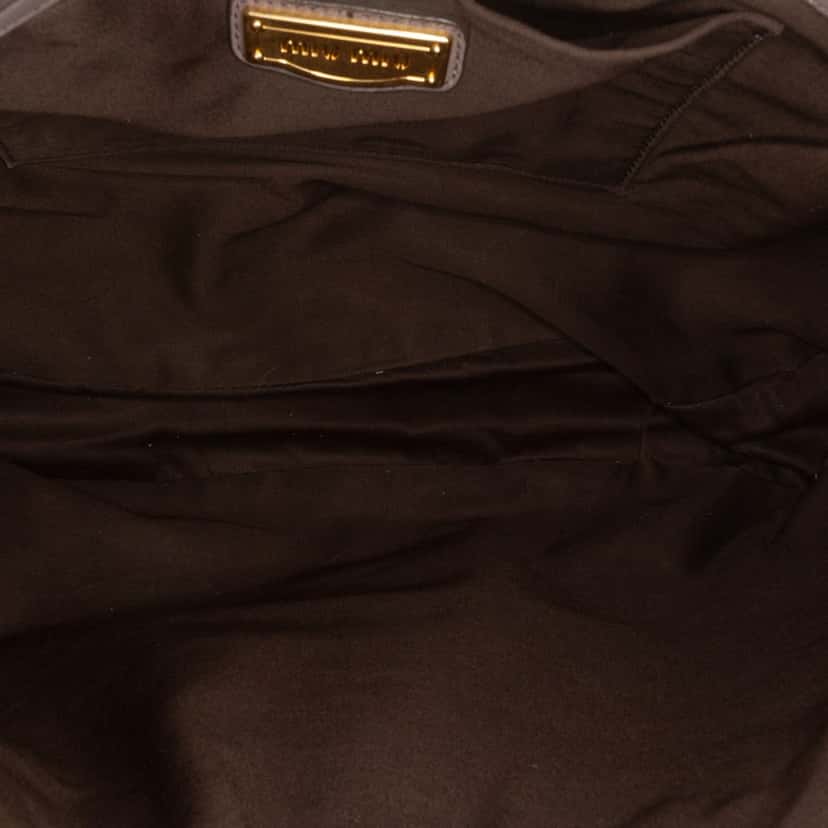 Miu Miu Matelasse Nappa Coffer Satchel Grey Leather Good condition - Model View