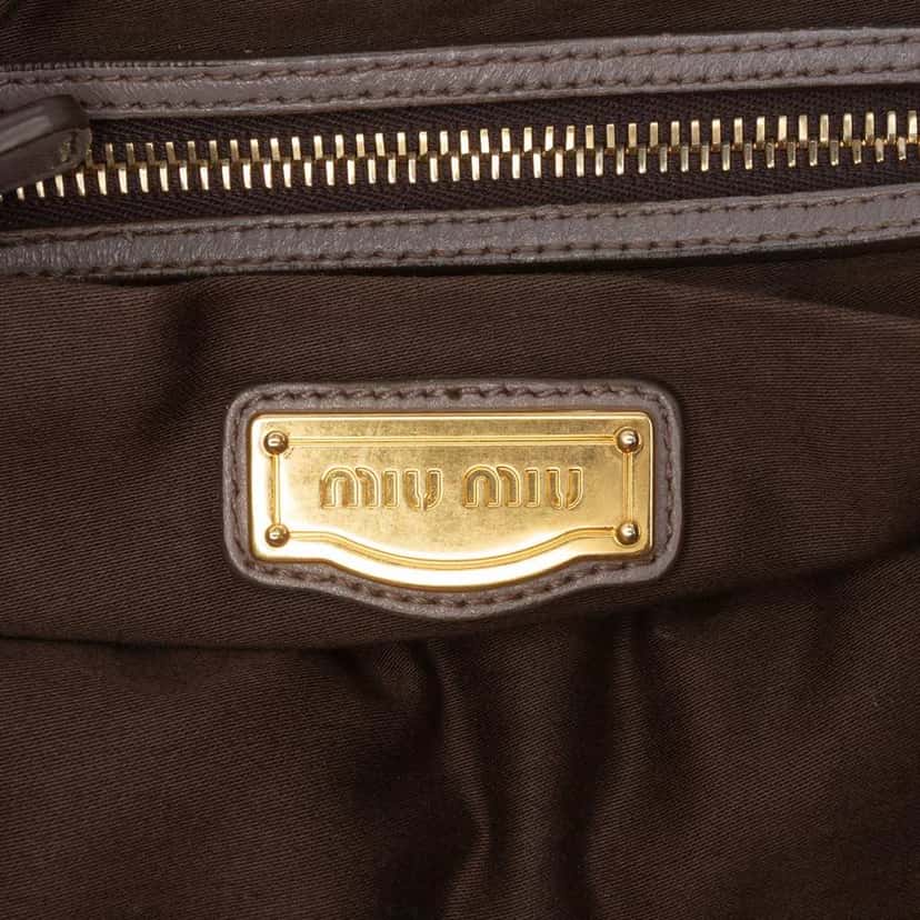 Miu Miu Matelasse Nappa Coffer Satchel Grey Leather Good condition - Box View