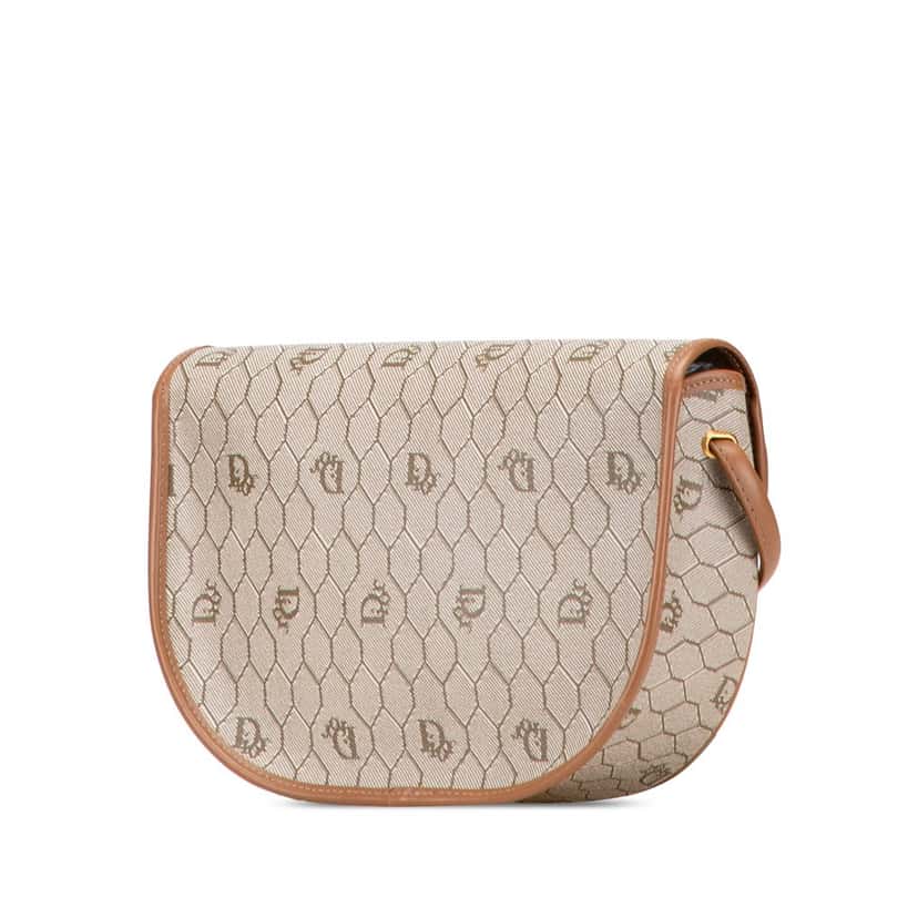 Dior Honeycomb Coated Canvas Crossbody Brown Canvas Good condition - Back View