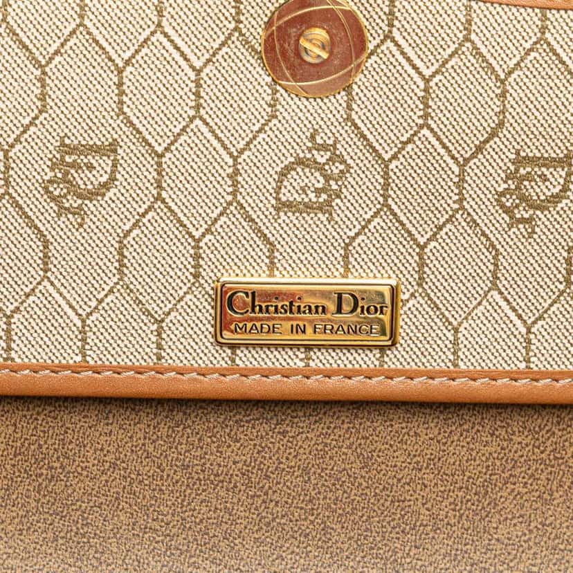 Dior Honeycomb Coated Canvas Crossbody Brown Canvas Good condition - Box View