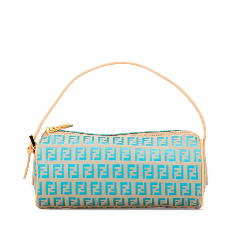 Fendi Zucchino Canvas Barrel Pochette Brown Canvas Good condition - Front View