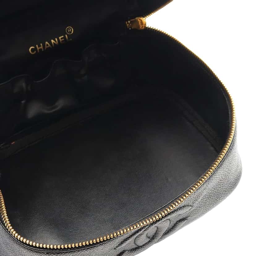 Chanel Caviar CC Vanity Bag Black Leather Good condition - Inside View