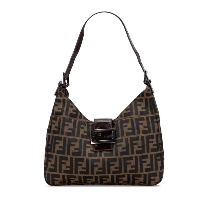 Fendi Zucca Canvas Shoulder Bag Brown Canvas Good condition - Front View