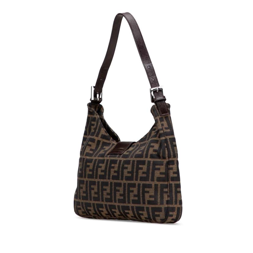 Fendi Zucca Canvas Shoulder Bag Brown Canvas Good condition - Back View