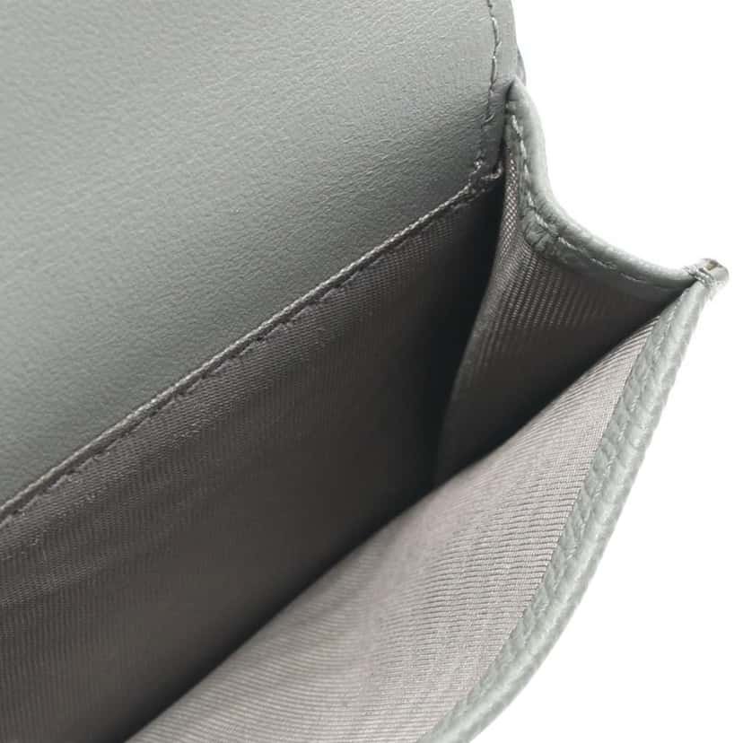 Dior Grained Calfskin Saddle Trifold Wallet Grey Leather Good condition - Inside View