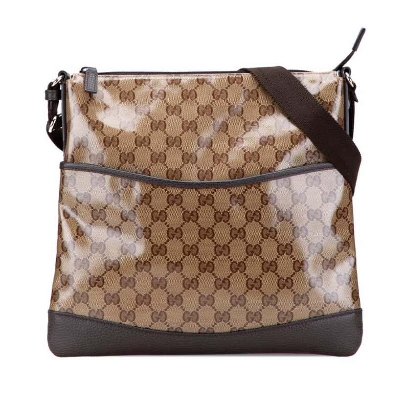 Gucci GG Crystal Crossbody Brown Canvas Good condition - Front View