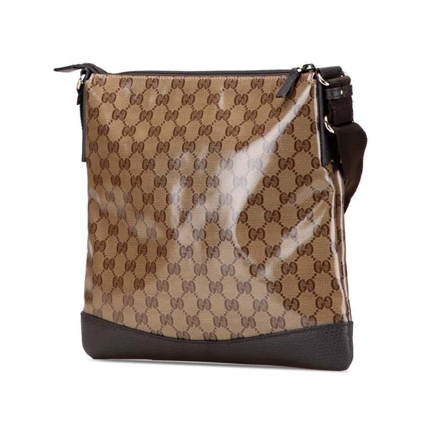 Gucci GG Crystal Crossbody Brown Canvas Good condition - Back View