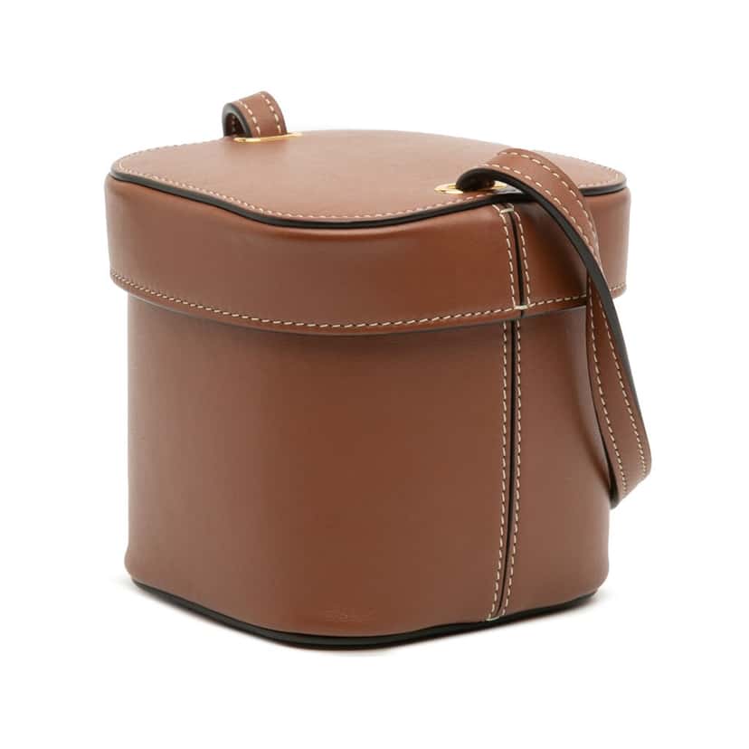 Celine Small Calfskin Cuir Triomphe Box Bag Brown Leather Very good condition - Back View