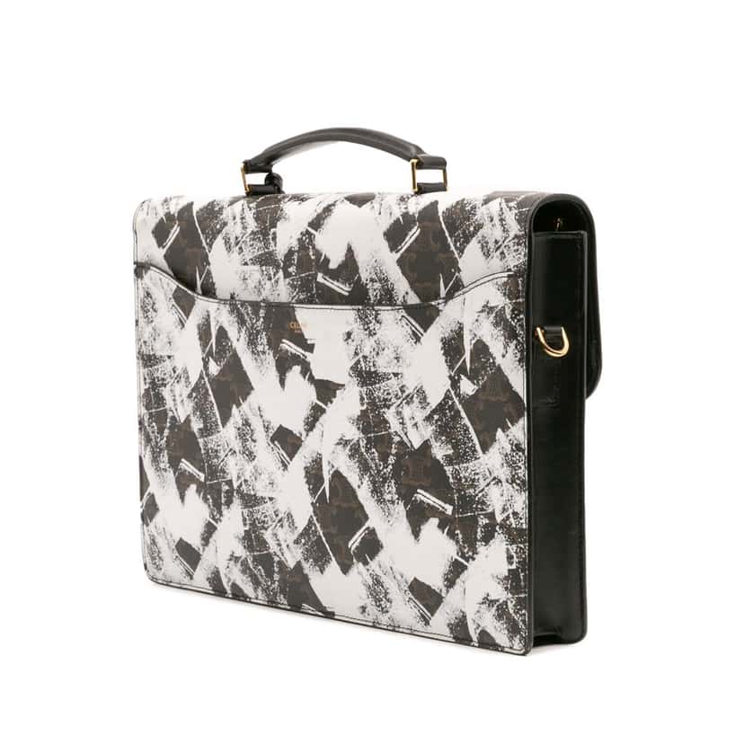 Celine Small Triomphe Coated Canvas Box Cartable Briefcase Brown Canvas Good condition - Back View