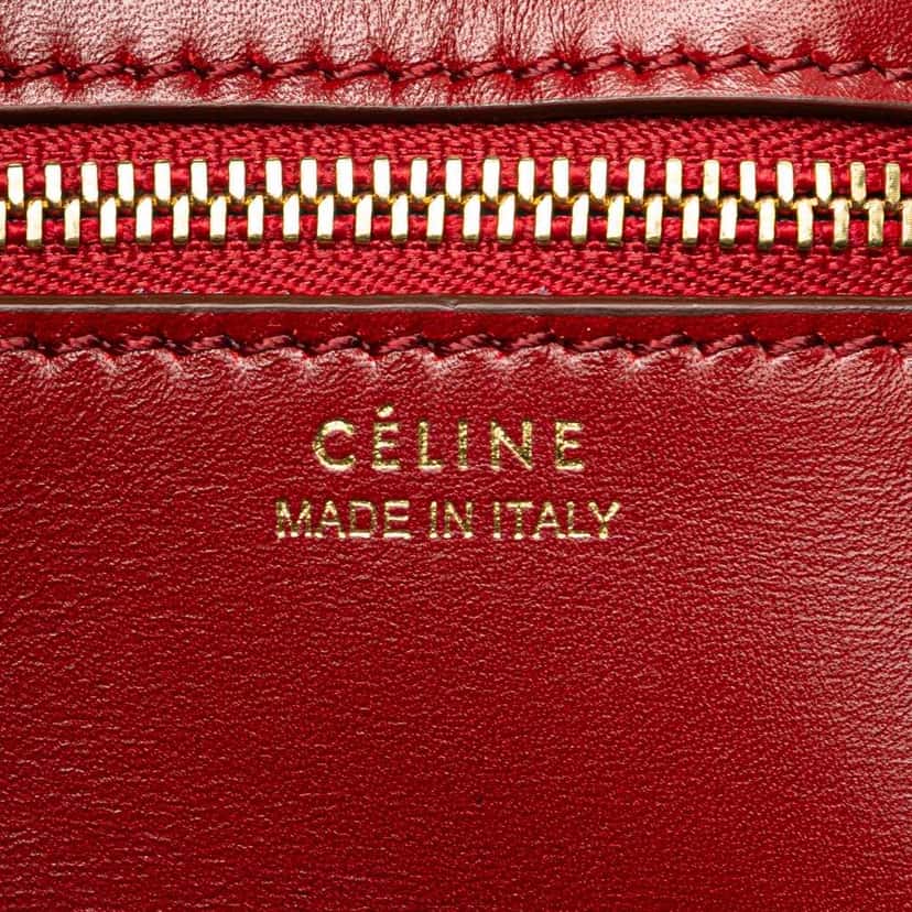 Celine Small Leather Tie Tote Red Leather Good condition - Box View