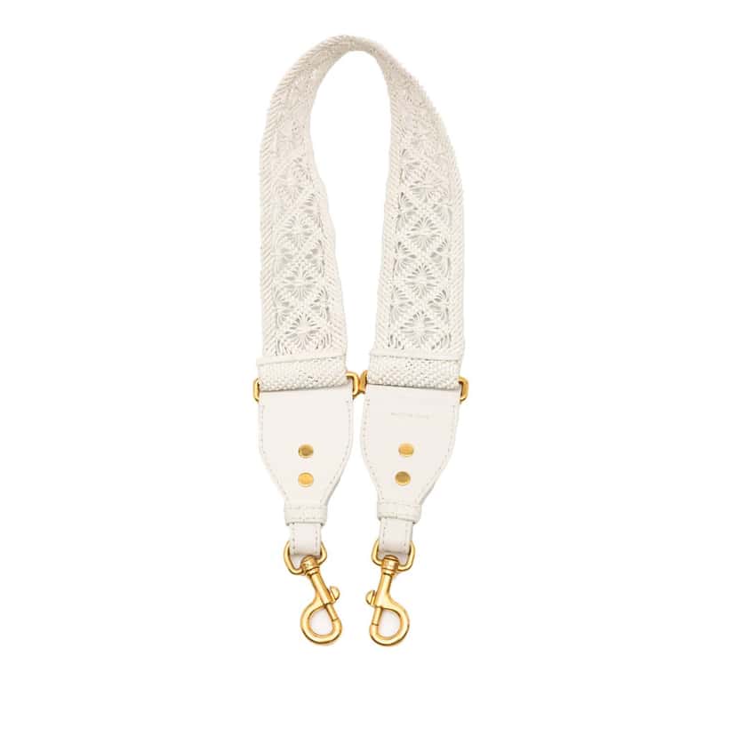 Dior Calfskin Macrame Shoulder Strap White Leather Very good condition - Back View
