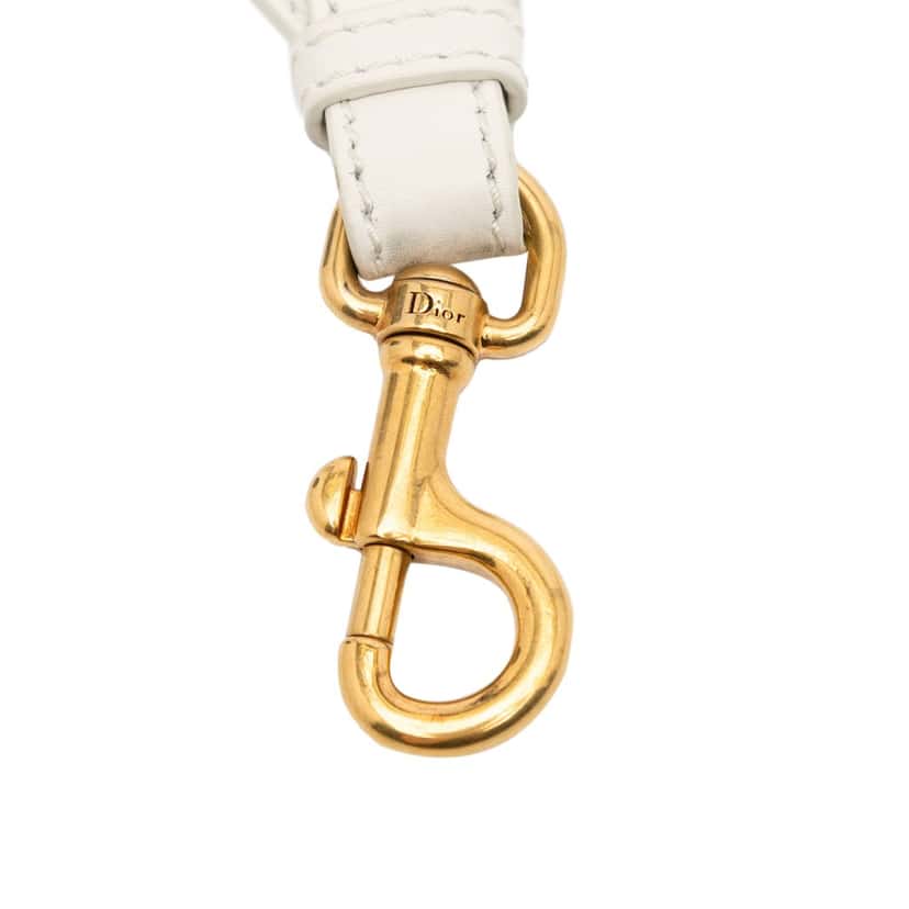 Dior Calfskin Macrame Shoulder Strap White Leather Very good condition - Inside View