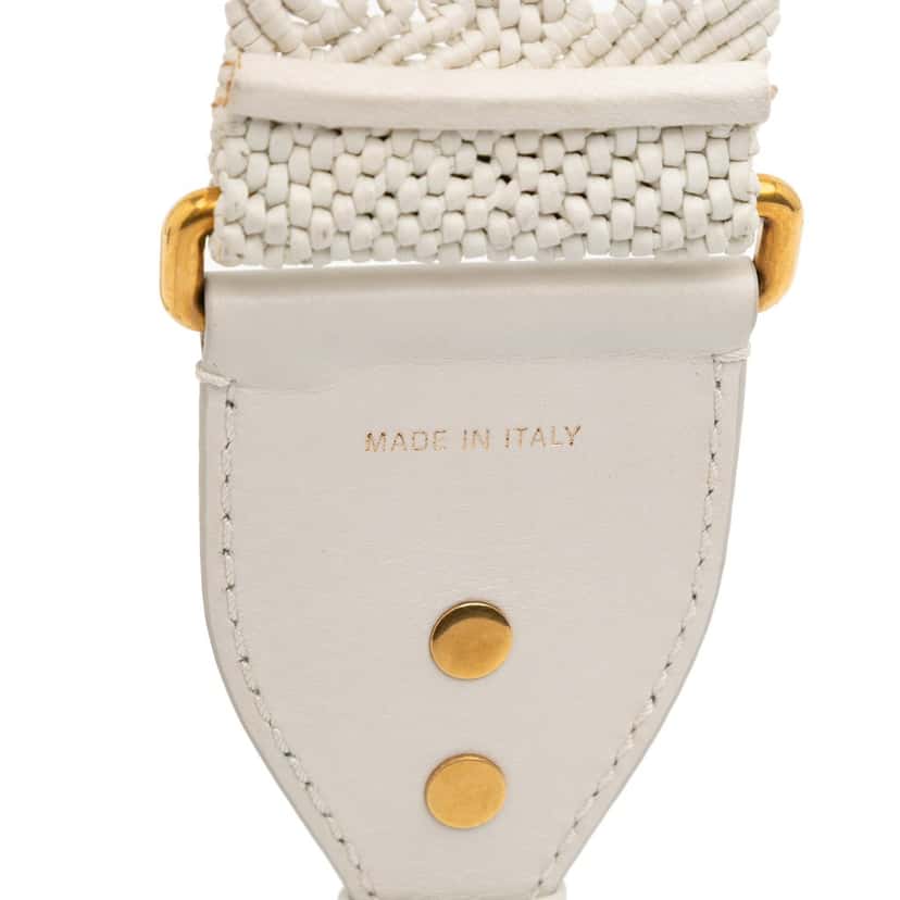 Dior Calfskin Macrame Shoulder Strap White Leather Very good condition - Model View