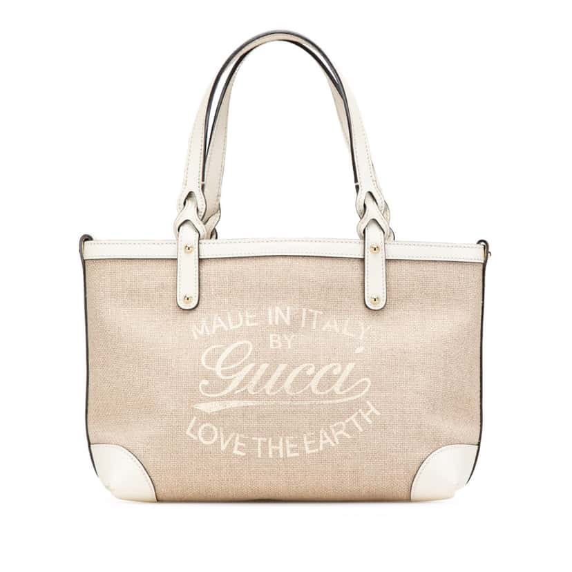 Gucci Small Canvas Craft Logo Tote Model Brown Canvas Good condition - Front View