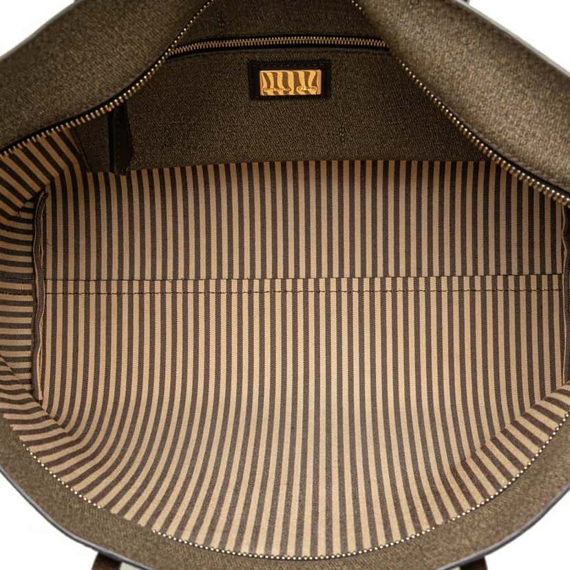 Fendi Small Zucca Coated Canvas Roll Tote Brown Canvas Good condition - Model View
