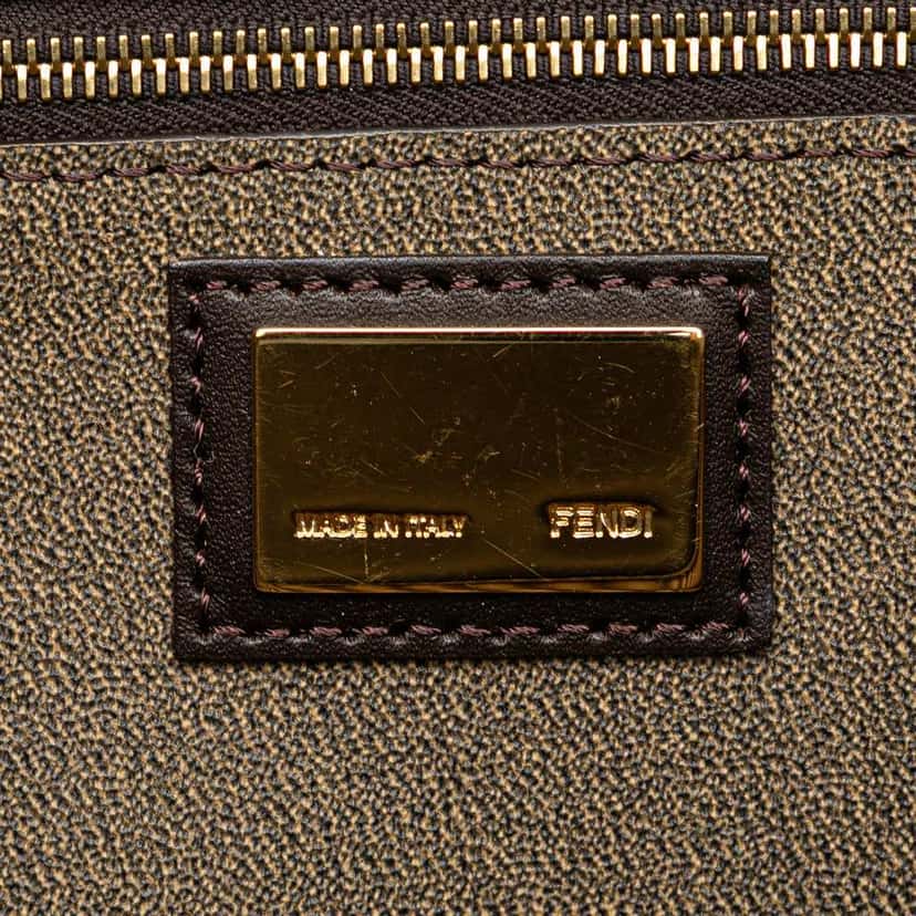 Fendi Small Zucca Coated Canvas Roll Tote Brown Canvas Good condition - Box View