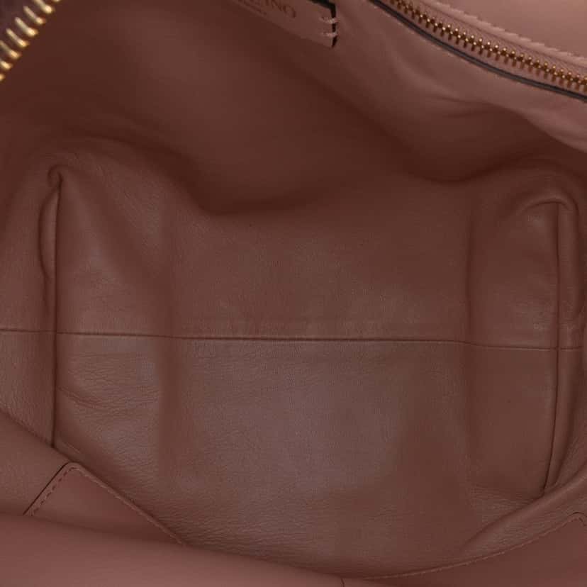 Valentino Leather Roman Stud Hobo Bag Brown Leather Good condition - Model View