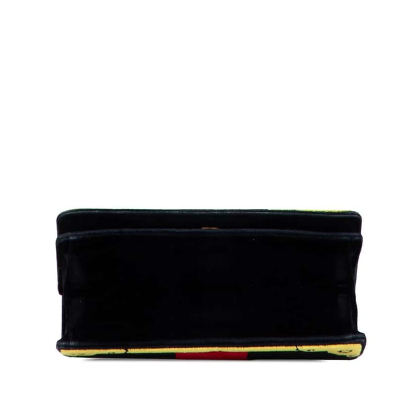 Prada Velluto Ricamo Trompe L oeil Cahier Crossbody Black Velvet Good condition - Inside View