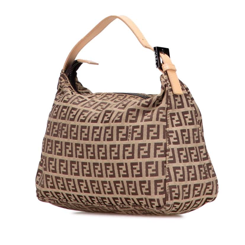 Fendi Zucchino Canvas Handbag Brown Canvas Good condition - Back View