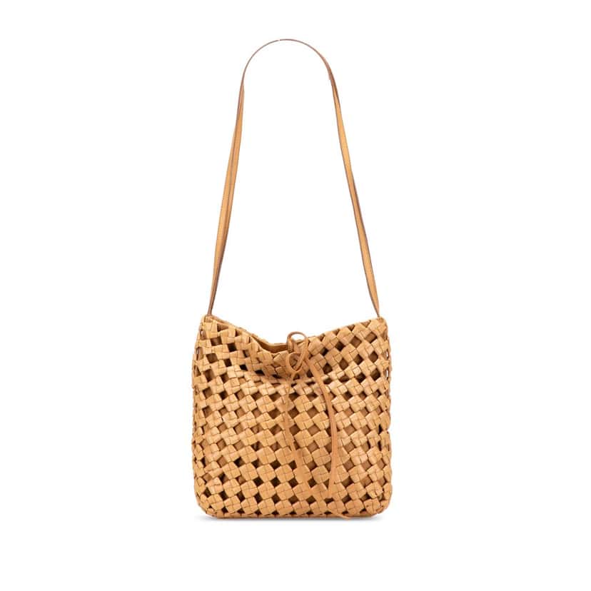 Bottega Veneta Woven Leather Intrecciato Shoulder Bag Brown Leather Good condition - Front View