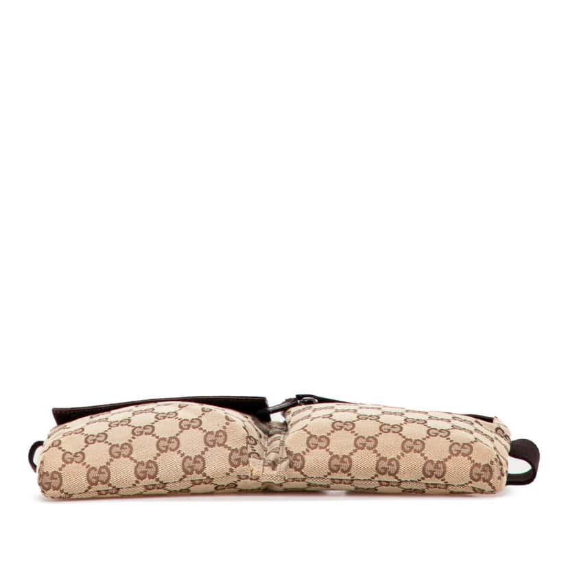 Gucci GG Canvas Double Pocket Belt Bag Brown Canvas Good condition - Inside View