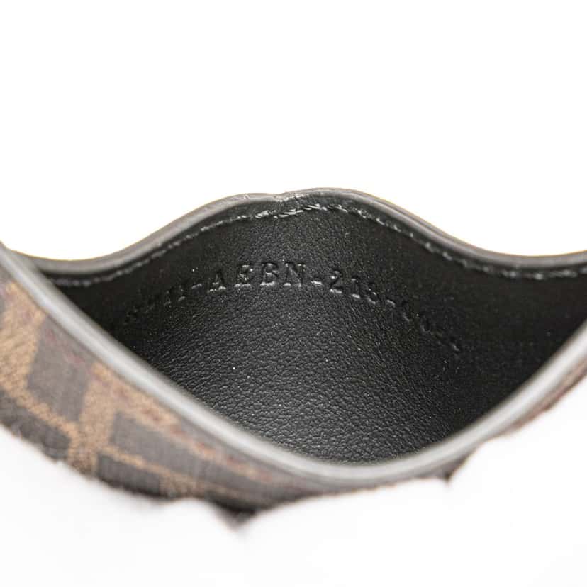 Fendi Zucca Coated Canvas and Leather Card Holder Brown Canvas Very good condition - Box View