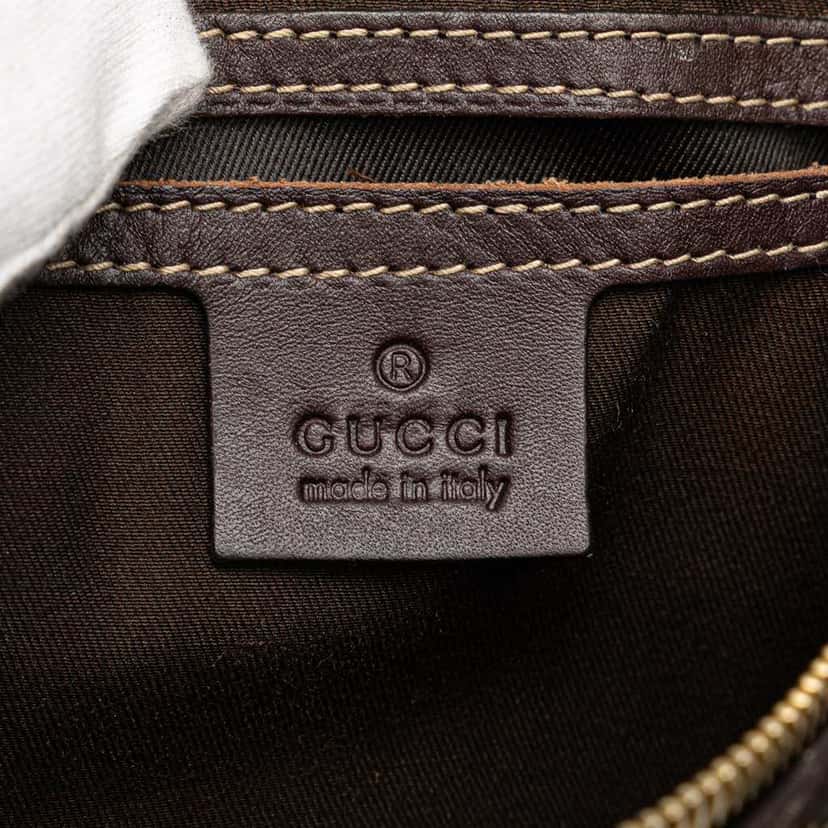 Gucci Mini GG Supreme Joy Web Boston Bag Brown Canvas Good condition - Box View