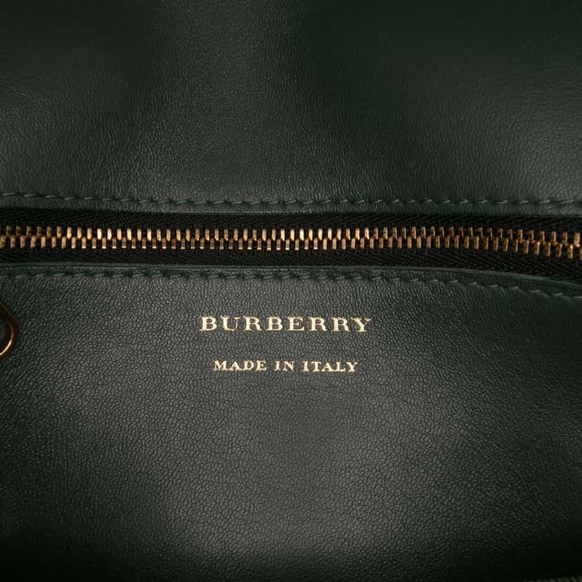 Burberry 1983 Knight Check Canvas and Smooth Calfskin Grommet Chain Crossbody Brown Canvas Good condition - Box View
