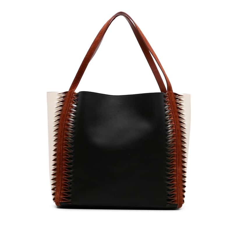 Chloé Tricolor Leather Louela Tote Black Leather Good condition - Front View