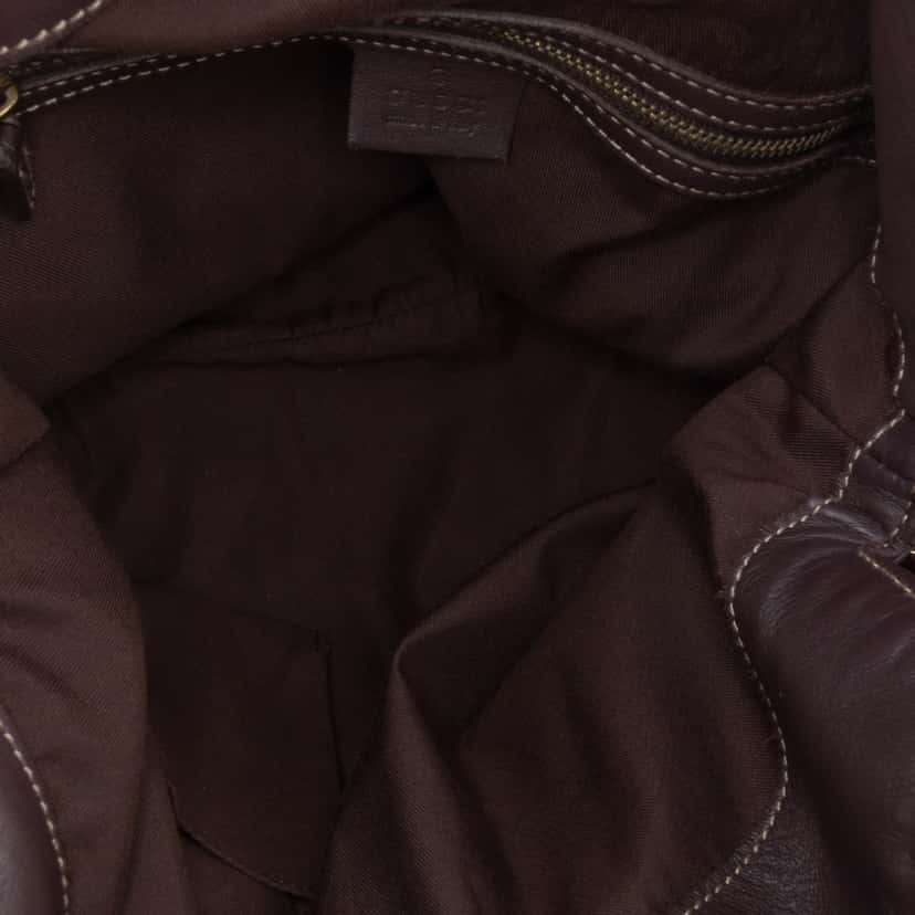 Gucci Medium GG Canvas Bamboo Indy Hobo Brown Canvas Good condition - Model View