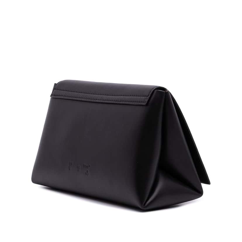 Off-white Leather Nail Clutch Black Leather Good condition - Back View
