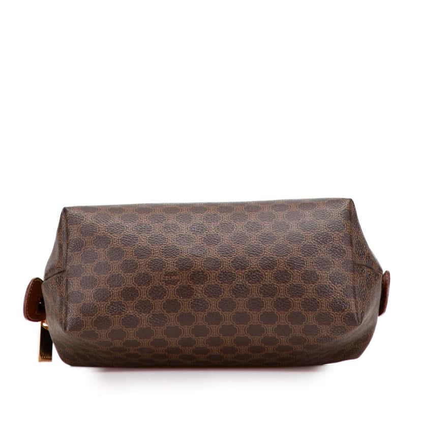 Celine Macadam Coated Canvas Pouch Brown Canvas Good condition - Back View