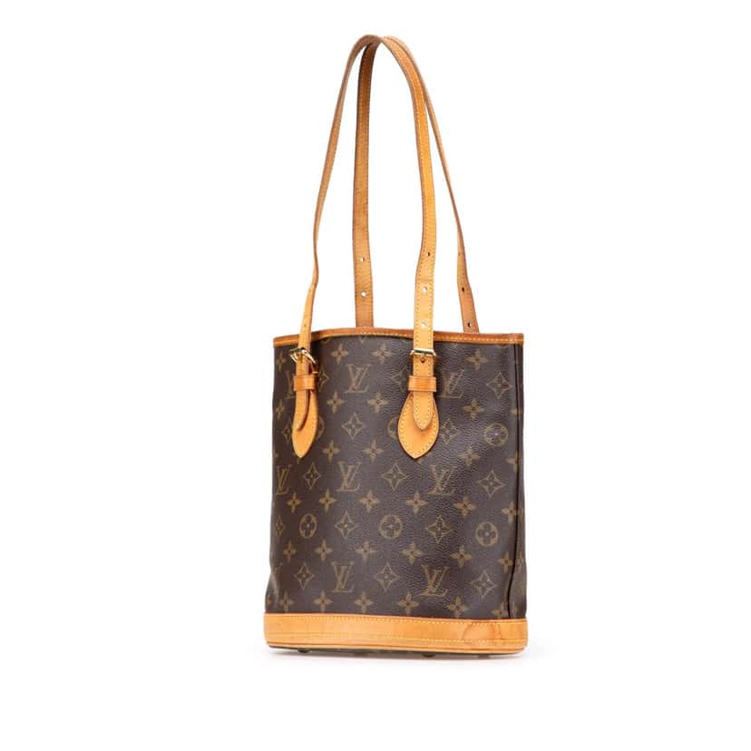 Louis Vuitton Monogram Petit Bucket Brown Canvas Good condition - Back View